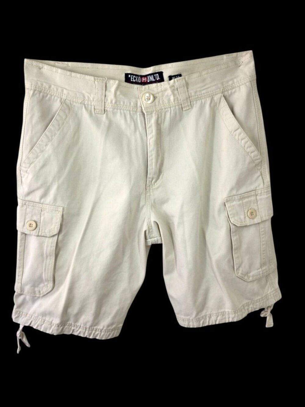 Ecko Unltd Off White Cargo Shorts Mens 34 Baggy Skater Streetwear Utility 2010s